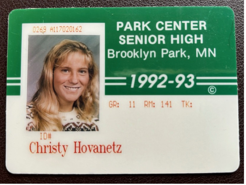 Picture of author, Christy Hovanetz's high school student ID card.