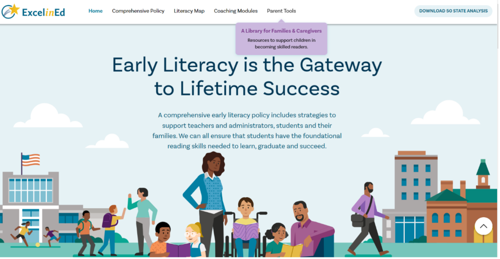 Screenshot of Early Literacy Matters website